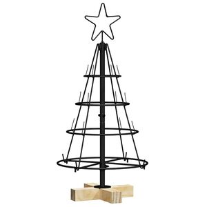 vidaXL Weihnachtsdeko mit St&auml;nder Schwarz 60 cm Stahl