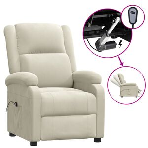 vidaXL Relaxsessel Elektrisch Creme Samt