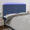 vidaXL LED Kopfteil Blau 160x5x118/128 cm Stoff