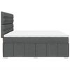 vidaXL Boxspringbett mit Matratze Dunkelgrau 200x200 cm Stoff