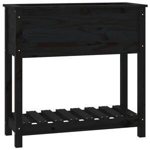vidaXL Pflanzk&uuml;bel mit Ablage Schwarz 82,5x34,5x81cm Massivholz Kiefer