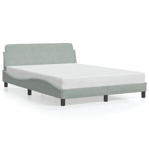 vidaXL Bettgestell "Dover" Hellgrau 140x200 cm Samt