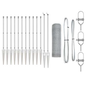 vidaXL Sechseckzaun mit Pfosten 25 x 0,5 m Verzinkter Stahl Silber