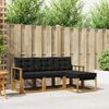vidaXL Outdoor-Sofagarnitur mit Kissen 4 pcs Nat&uuml;rlich und Schwarz