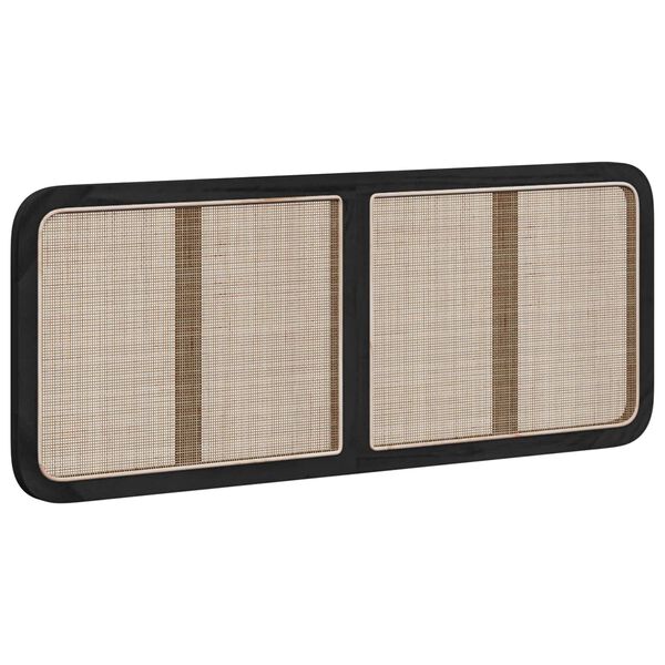 vidaXL Kopfteil mit Kopfteil Schwarz 140 x 55 x 3 cm Rattan