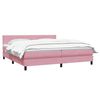vidaXL Boxspringbett mit Matratze Rosa 180x220 cm Samt