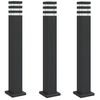 vidaXL Wegeleuchten 3 Stk. Schwarz 80 cm Aluminium