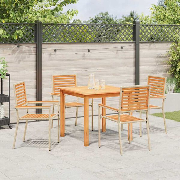vidaXL Garten Essgruppe 5 pcs Beige Massivholz Akazie