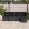vidaXL Gartensofa-set mit Speicher 5 pcs Schwarz Poly-Rattan