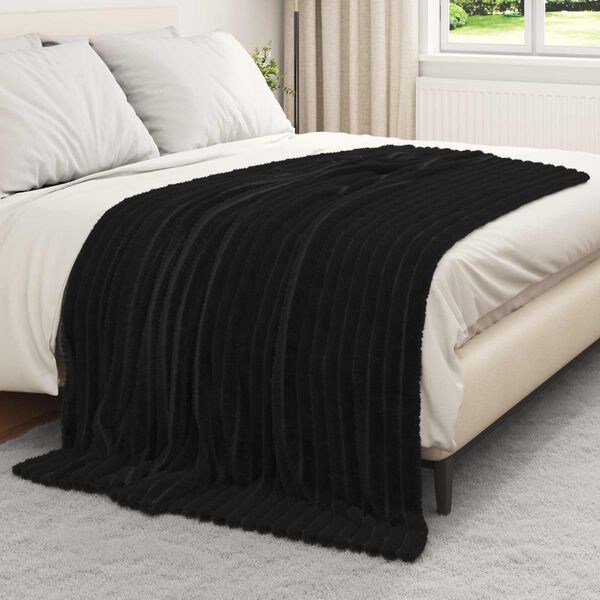 vidaXL &Uuml;berwurfdecke Schwarz 200 x 150 cm Fleece