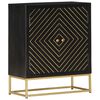 vidaXL Sideboard Schwarz und Golden 60×30×75 cm Massivholz Mango