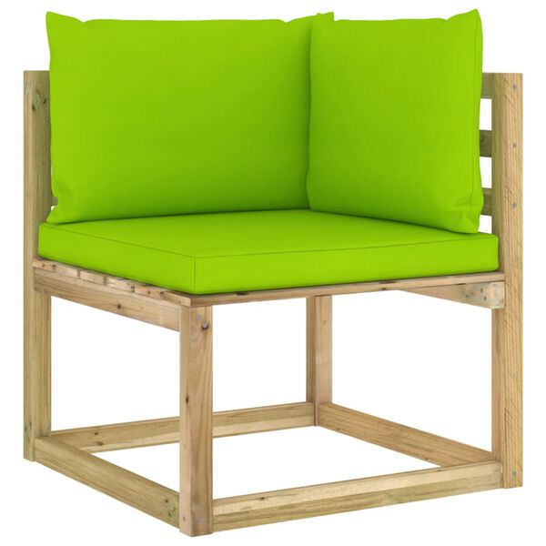 vidaXL 9-tlg. Garten-Lounge-Set mit Kissen Impr&auml;gniertes Kiefernholz