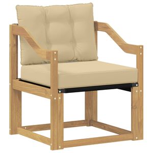 vidaXL Outdoor-Sofa Massivholz Akazie Wei&szlig; und Beige