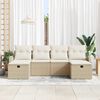 vidaXL Gartensofa-set mit Kissen mit Speicher 6 pcs Beige Poly-Rattan