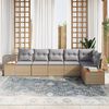 vidaXL Gartensofa-set mit Kissen 6 pcs Beige Poly Rattan