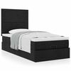 vidaXL Ottoman-Bett mit Matratze Schwarz 90x200 cm Stoff