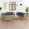 vidaXL 9-tlg. Garten-Lounge-Set mit Kissen Impr&auml;gniertes Kiefernholz