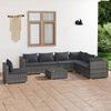 vidaXL 8-tlg. Garten-Lounge-Set mit Kissen Poly Rattan Grau