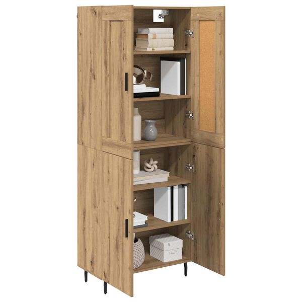 vidaXL Highboard 2 pcs Artisan-Eiche Holzwerkstoff