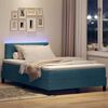vidaXL LED Boxspringbett mit Matratze Dunkelblau 120 x 190 cm Samt