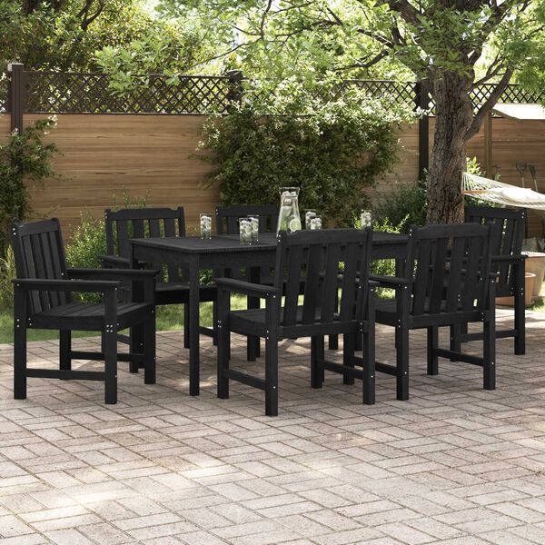 vidaXL Gartenstuhl 6 pcs Schwarz 65,5 x 59 x 88 cm Polyethylen