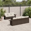 vidaXL 8-tlg. Garten-Sofagarnitur mit Kissen Braun Poly Rattan
