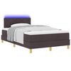 vidaXL LED Boxspringbett mit Matratze Dunkelbraun 120 x 190 cm Stoff