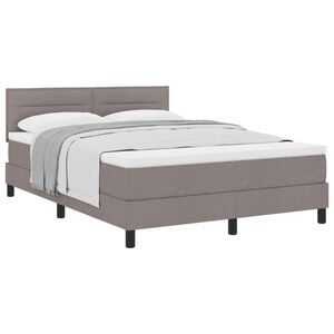 vidaXL Boxspringbett mit Matratze Taupe 140 x 190 cm Stoff