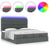vidaXL Ottoman-Bett mit Matratzen & LEDs Dunkelgrau 160x200 cm Stoff