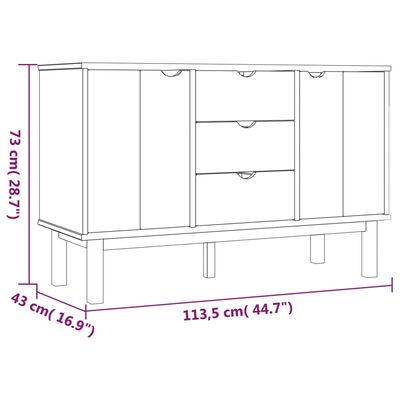 vidaXL Sideboard OTTA Braun&Grau 113,5x43x73 cm Massivholz Kiefer