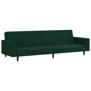 vidaXL Schlafsofa 2-Sitzer Dunkelgr&uuml;n Samt