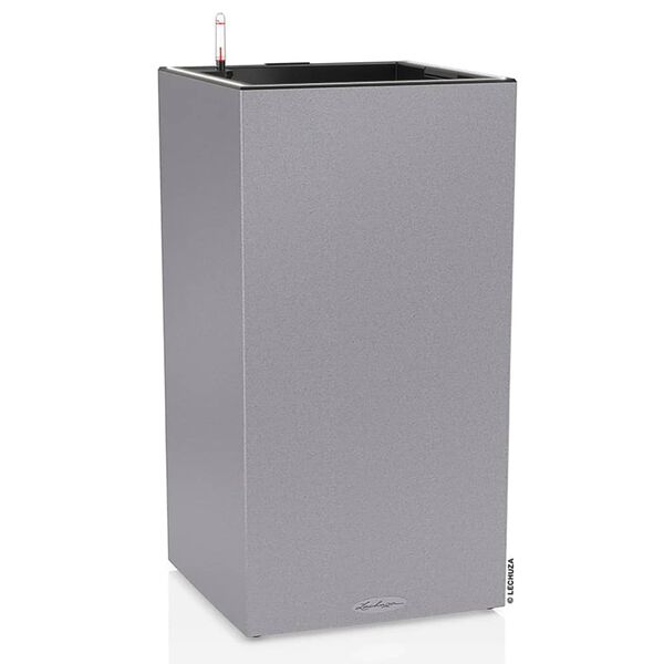 LECHUZA Pflanzgef&auml;&szlig; CANTO Stone 40 LED High ALL-IN-ONE 40x40 cm Grau