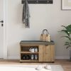 vidaXL Flurbank mit Kissen mit Regal Artisan-Eiche 80 x 38 x 46 cm