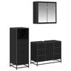 vidaXL Badezimmerm&ouml;bel-Set 3 pcs Schwarz Eichen-Optik Holzwerkstoff