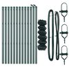 vidaXL Zaunpfosten Gr&uuml;n 25 x 0,8 m (40 x 40 mm Maschen) Stahl und PVC