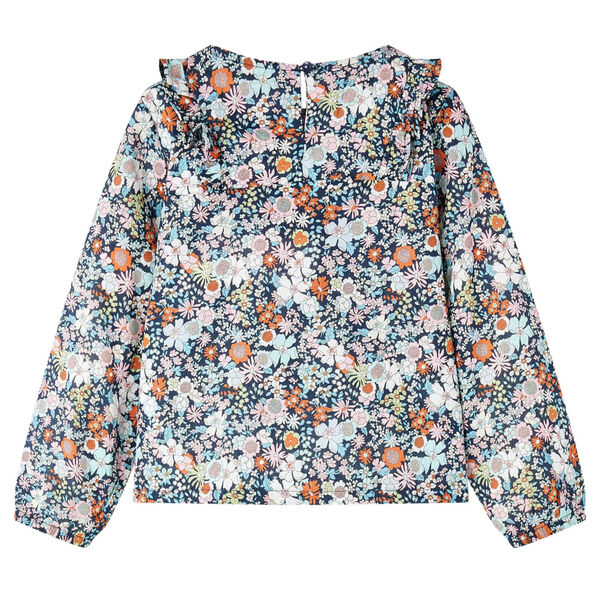 Kinder-Langarmbluse Dunkelblau 116