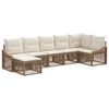 vidaXL Gartensofa-set 7 pcs Beige Poly-Rattan