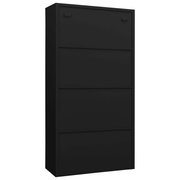 vidaXL Schließfachschrank Schwarz 90x40x180 cm Stahl