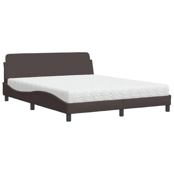 vidaXL Bett mit Matratze "Dover" Dunkelbraun 160x200 cm Stoff