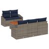 vidaXL Gartensofa-set 6 pcs Grau und Marineblau Poly-Rattan