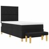 vidaXL Boxspringbett mit Matratze Schwarz 100 x 200 cm Stoff