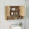 vidaXL Spiegelschrank Artisan-Eiche 80 x 17 x 55 cm Holzwerkstoff