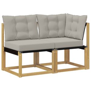 vidaXL Outdoor Mittel- und Ecksofa mit Kissen 2 St&uuml;ck Wei&szlig;