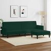 vidaXL Schlafsofa 2-Sitzer mit Fu&szlig;hocker Dunkelgr&uuml;n Samt