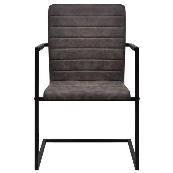 vidaXL Freischwinger 6 Stk. Dunkelbraun Kunstleder