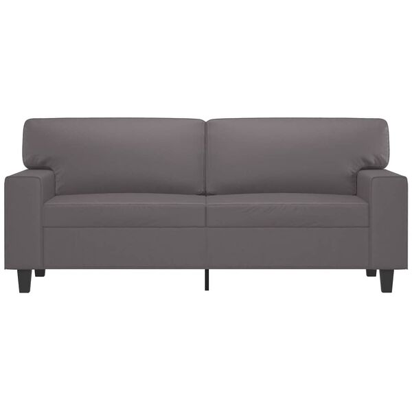 vidaXL 2-Sitzer-Sofa Grau 140 cm Kunstleder
