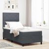 vidaXL Boxspringbett mit Matratze Dunkelgrau 90 x 200 cm Stoff
