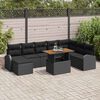 vidaXL Garten-Sofa-Set mit Speicher 9 pcs Schwarz Poly Rattan