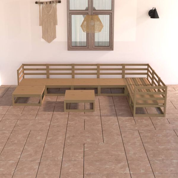 vidaXL 8-tlg. Garten-Lounge-Set Honigbraun Massivholz Kiefer