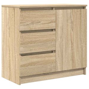 vidaXL Sideboard mit Schublade Sonoma-Eiche 71x35x65 cm Holzwerkstoff